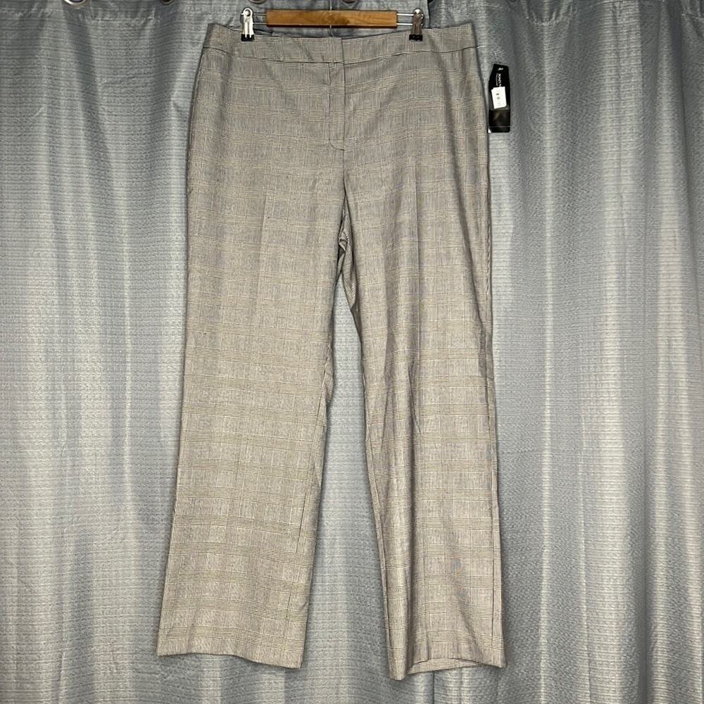 JONES NEW YORK STRETCH CALABRIA BLACK PLAID PANTS SIZE 16 NWT